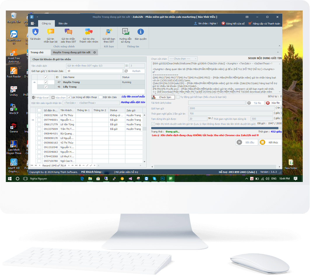 Zalo22H - Phần mềm gửi tin nhắn zalo tự động và hàng loạt